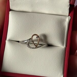 Twist Design Silver and Rose Gold 10k Ring SIZE 7 women’s USA